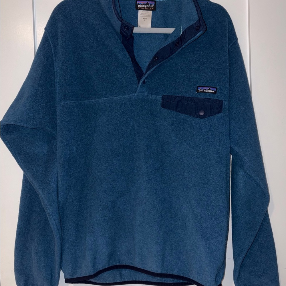 Men’s Patagonia Teal and Navy Snap-T Fleece Pullover